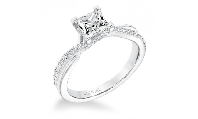 Artcarved Bridal Semi-Mounted with Side Stones Contemporary Twist Diamond Engagement Ring Tate 14K White Gold - 31-V671ECW-E.01