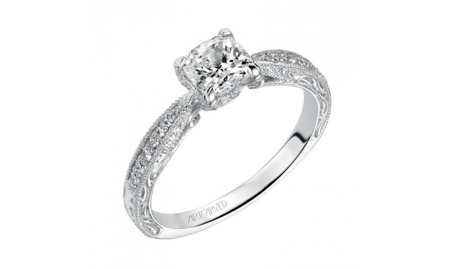 Artcarved Bridal Mounted with CZ Center Vintage Engagement Ring Harlow 14K White Gold - 31-V497EUW-E.00