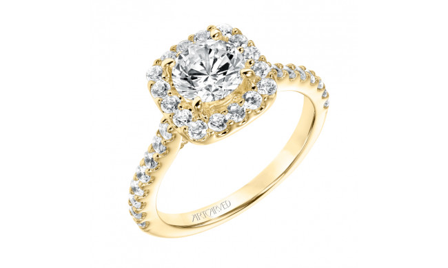 Artcarved Bridal Mounted with CZ Center Classic Halo Engagement Ring Lenore 14K Yellow Gold - 31-V733ERY-E.00