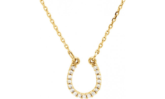 14K Yellow .07 CTW Diamond Horseshoe 16 Necklace - 66412100002P