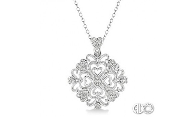 Ashi Diamonds Silver Cluster Heart Pendant