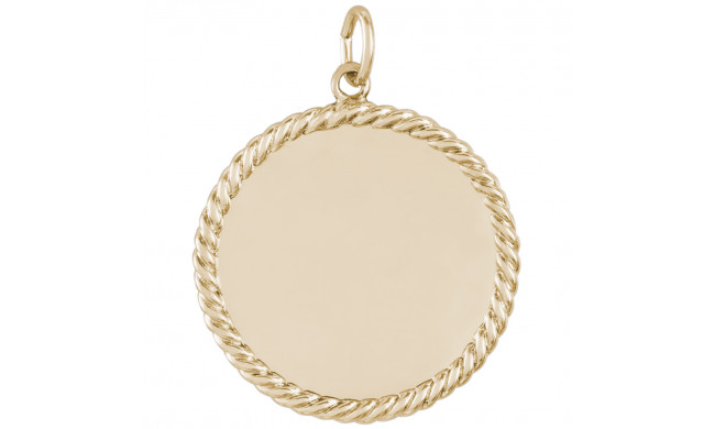 14k Gold Rope Dise Charm