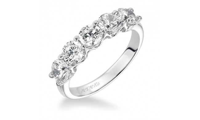 Artcarved Bridal Mounted with Side Stones Classic Diamond Anniversary Band 14K White Gold - 33-V30Q4W-L.00