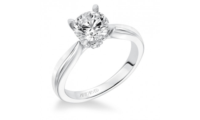 Artcarved Bridal Semi-Mounted with Side Stones Classic Solitaire Engagement Ring Nelly 14K White Gold - 31-V618GRW-E.01