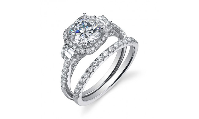 0.68tw Semi-Mount Engagement Ring With 1ct Rb Head
