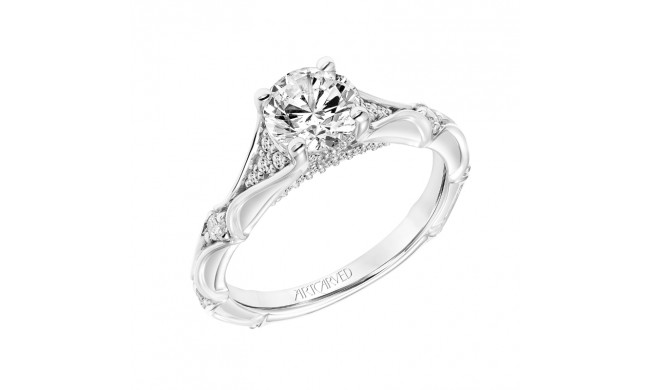 Artcarved Bridal Semi-Mounted with Side Stones Classic Diamond Engagement Ring Lorene 14K White Gold - 31-V800ERW-E.01