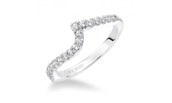 Artcarved Bridal Mounted with Side Stones Contemporary Diamond Wedding Band Orla 14K White Gold - 31-V597W-L.00