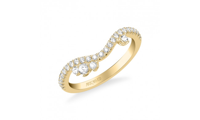 Artcarved Bridal Mounted with Side Stones Contemporary Diamond Anniversary Ring 18K Yellow Gold - 33-V9413Y-L.01