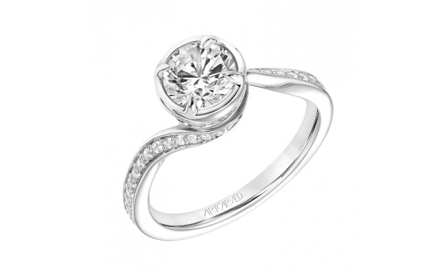 Artcarved Bridal Mounted with CZ Center Contemporary Bezel Diamond Engagement Ring Tinsley 14K White Gold - 31-V833ERW-E.00