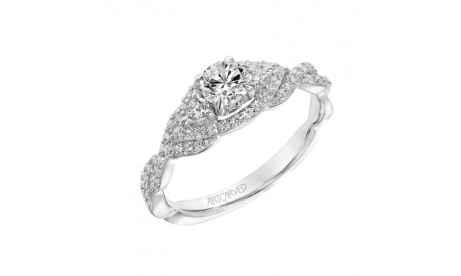 Artcarved Bridal Mounted Mined Live Center Contemporary One Love Engagement Ring Dakota 14K White Gold - 31-V873ARW-E.00