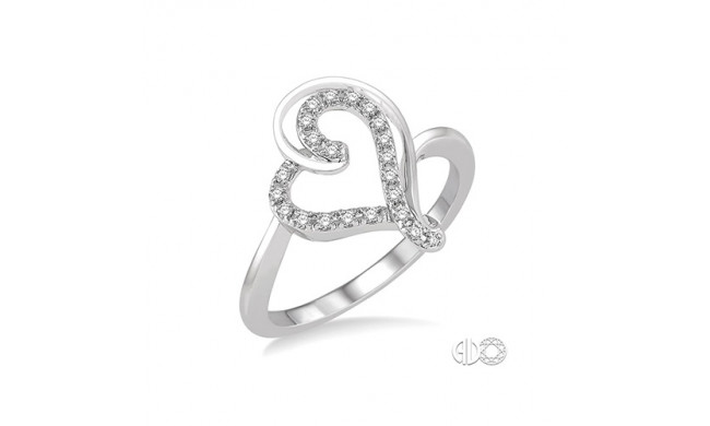 Ashi 10k White Gold Heart Shaped Diamond Ring
