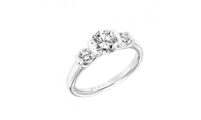 Artcarved Bridal Mounted with CZ Center Contemporary 3-Stone Engagement Ring Adriana 14K White Gold - 31-V191ERW-E.00