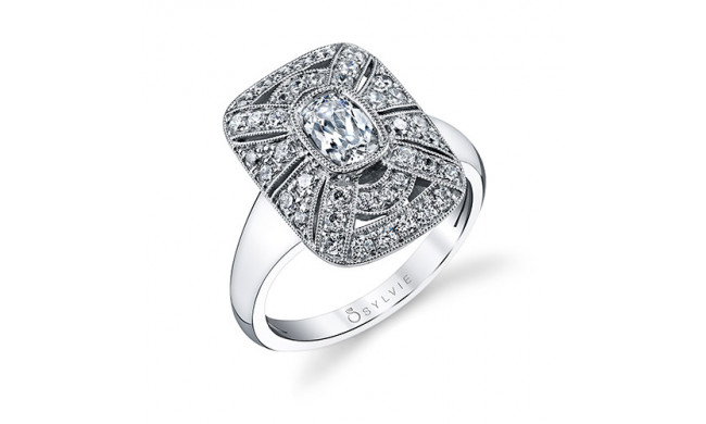 0.57tw Semi-Mount Engagement Ring With 3/4ct Cushion Head