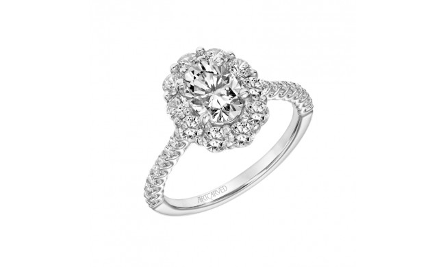 Artcarved Bridal Mounted with CZ Center Classic Halo Engagement Ring 14K White Gold - 31-V902EVW-E.00