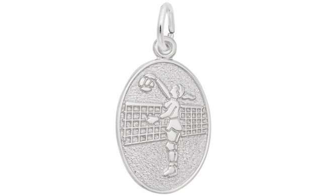 Rembrandt Sterling Silver Female Volleyball Disc Charm