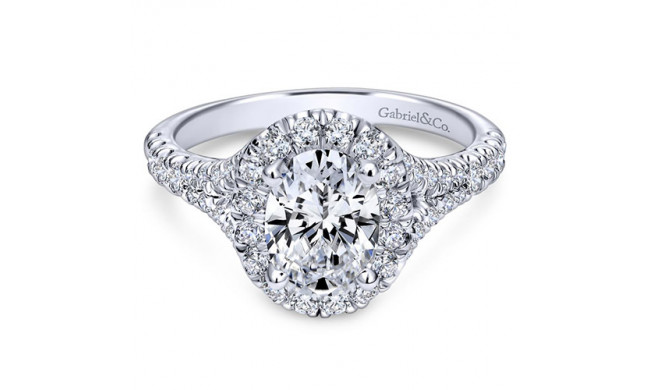 Gabriel & Co. 14k White Gold Oval Halo Engagement Ring