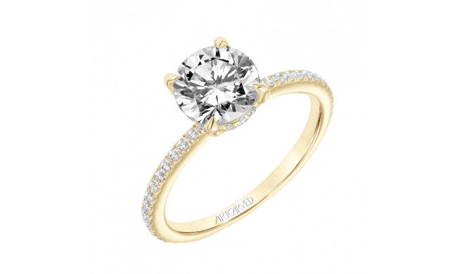 Artcarved Bridal Semi-Mounted with Side Stones Classic Engagement Ring Chelsea 14K Yellow Gold - 31-V820GRY-E.01