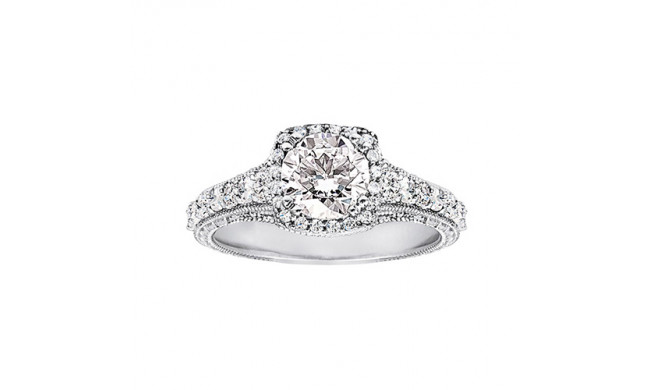 True Romance Platinum 0.50ct Diamond Double Halo Semi Mount Engagement Ring