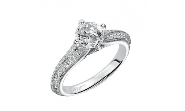 Artcarved Bridal Semi-Mounted with Side Stones Vintage Engagement Ring Jeanette 14K White Gold - 31-V434ERW-E.01