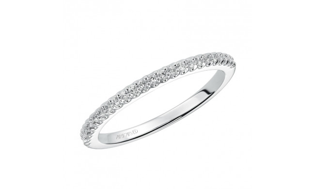 Artcarved Bridal Mounted with Side Stones Contemporary Diamond Wedding Band Jacqueline 14K White Gold - 31-V453W-L.00