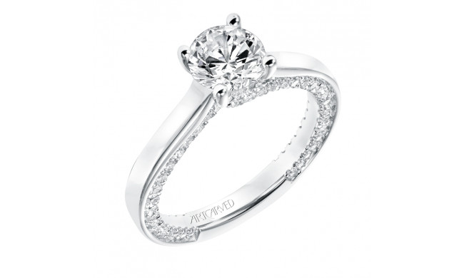 Artcarved Bridal Mounted with CZ Center Contemporary Twist Diamond Engagement Ring Astara 14K White Gold - 31-V714ERW-E.00