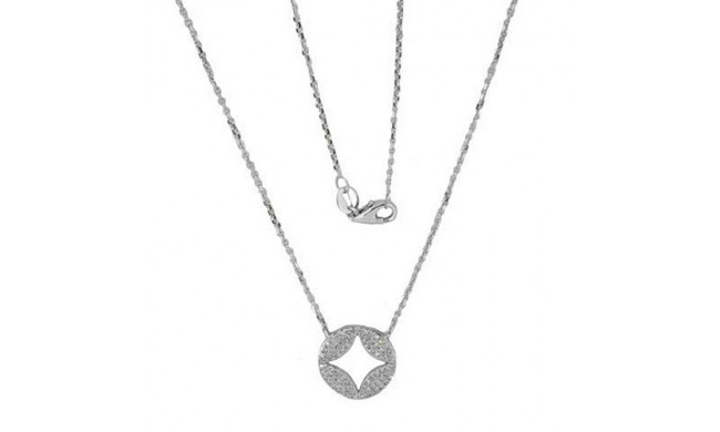 Luvente 14k White Gold Diamond Pave Necklace