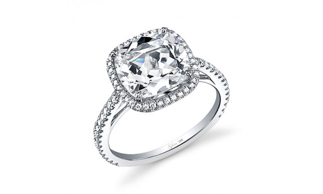 0.47tw Semi-Mount Engagement Ring With 5ct Cushion Head