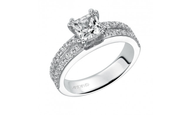 Artcarved Bridal Mounted with CZ Center Classic Engagement Ring Jade 14K White Gold - 31-V218ECW-E.00