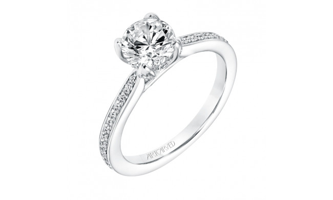 Artcarved Bridal Mounted with CZ Center Classic Diamond Engagement Ring Zelda 14K White Gold - 31-V736ERW-E.00