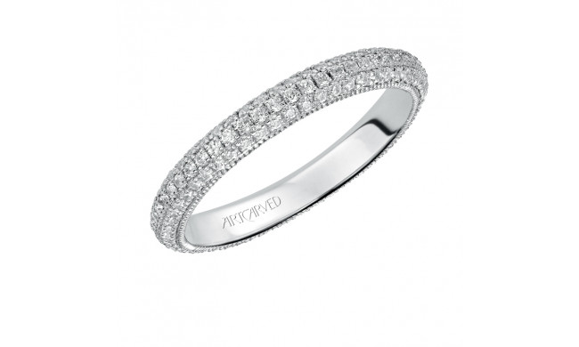 Artcarved Bridal Mounted with Side Stones Contemporary Stackable Eternity Anniversary Band 14K White Gold - 33-V92D4W65-L.00