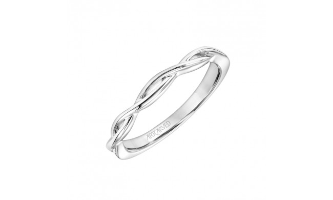 Artcarved Bridal Band No Stones Contemporary One Love Wedding Band Willow 14K White Gold - 31-V883XRW-L.00