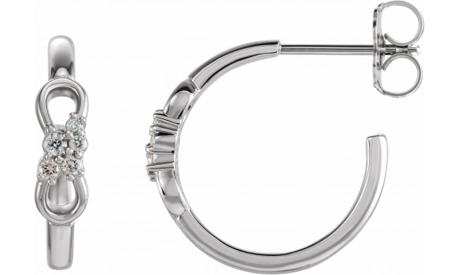 14K White .08 CTW Diamond Infinity-Inspired Hoop Earrings - 87057600P