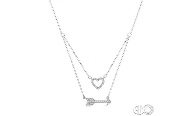 Ashi 14k White Gold Heart and Arrow Diamond Pendant