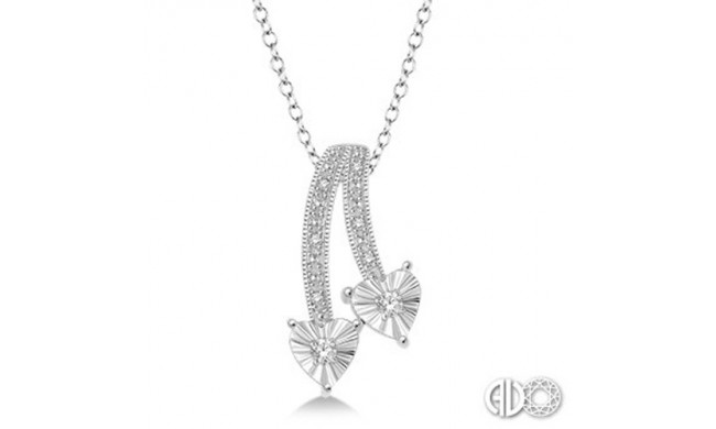 Ashi Diamonds Silver 2Stone Heart Pendant