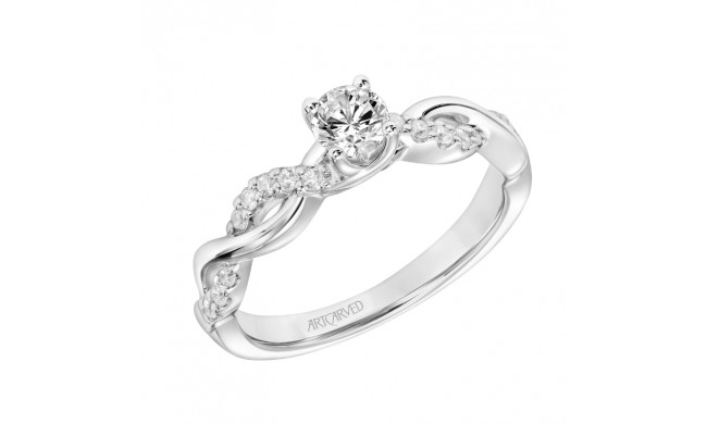Artcarved Bridal Mounted Mined Live Center Contemporary One Love Engagement Ring Gabriella 14K White Gold - 31-V319ARW-E.03