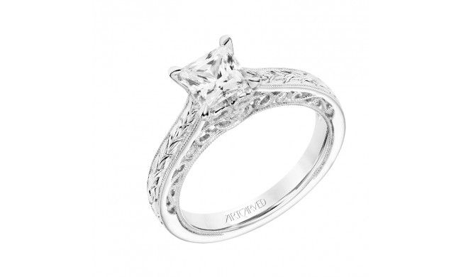 Artcarved Bridal Mounted with CZ Center Vintage Filigree Diamond Engagement Ring Marion 14K White Gold - 31-V792ECW-E.00