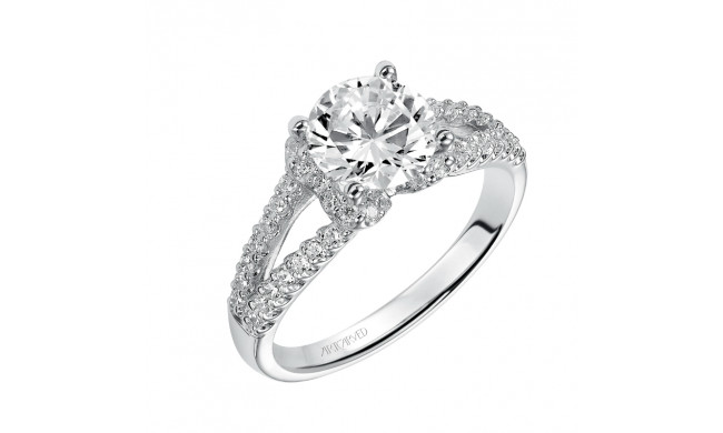 Artcarved Bridal Mounted with CZ Center Classic Engagement Ring Marilyn 14K White Gold - 31-V394GRW-E.00