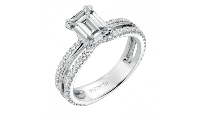 Artcarved Bridal Mounted with CZ Center Classic Americana Engagement Ring Gwendolyn 14K White Gold - 31-V580GEW-E.00