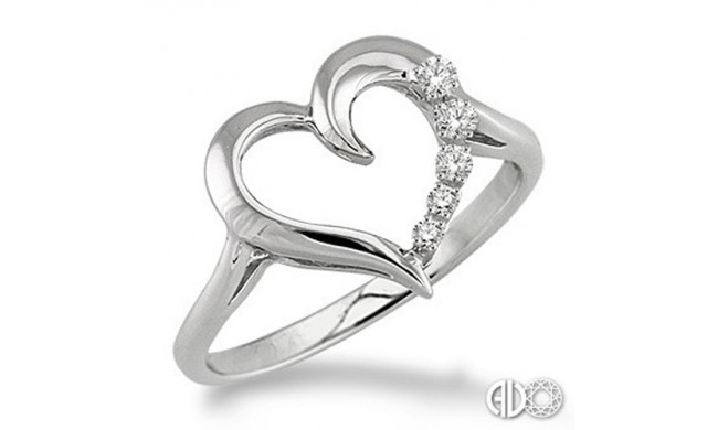 Ashi Diamonds Silver Journey Heart Ring