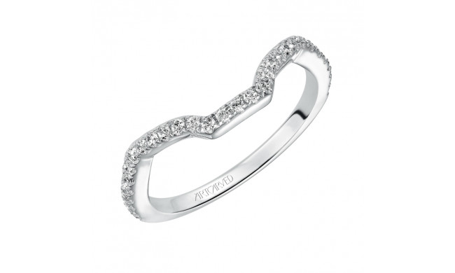 Artcarved Bridal Mounted with Side Stones Vintage Halo Engagement Ring Janice 14K White Gold - 31-V505HEW-L.00