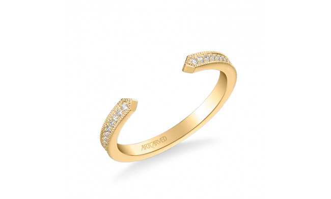 Artcarved Bridal Mounted with Side Stones Vintage Diamond Wedding Band Sophia 14K Yellow Gold - 31-V1000Y-L.00
