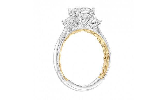 Artcarved Bridal Semi-Mounted with Side Stones Classic Lyric 3-Stone Engagement Ring Christy 14K White Gold Primary & 14K Yellow Gold - 31-V917GUWY-E.01