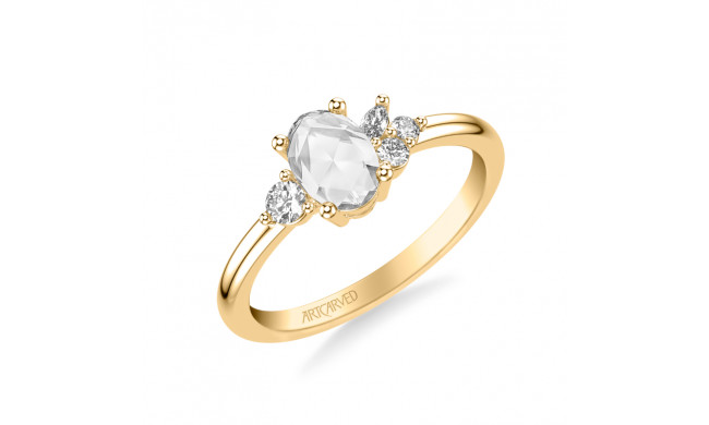 Artcarved Bridal Mounted Mined Live Center Contemporary Diamond Engagement Ring 14K Yellow Gold - 31-V1017DVY-E.00