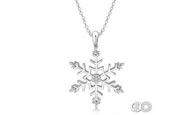 Ashi Diamonds Silver Snow Flake Pendant