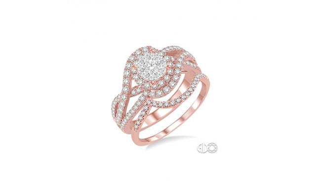 Ashi 14k Rose Gold Lovebright Round Cut Diamond Engagement Ring