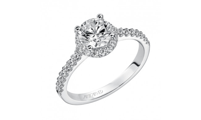 Artcarved Bridal Mounted with CZ Center Classic Halo Engagement Ring Layla 14K White Gold - 31-V324ERW-E.00