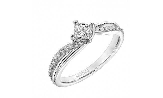 Artcarved Bridal Mounted Mined Live Center Contemporary One Love Engagement Ring Stella 18K White Gold - 31-V304ACW-E.01