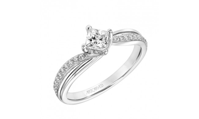 Artcarved Bridal Mounted Mined Live Center Contemporary One Love Engagement Ring Stella 14K White Gold - 31-V304BCW-E.00
