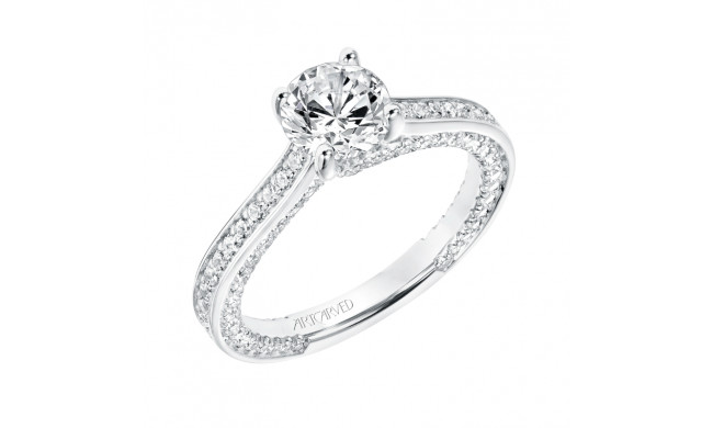 Artcarved Bridal Semi-Mounted with Side Stones Contemporary Twist Diamond Engagement Ring Juno 14K White Gold - 31-V712ERW-E.01
