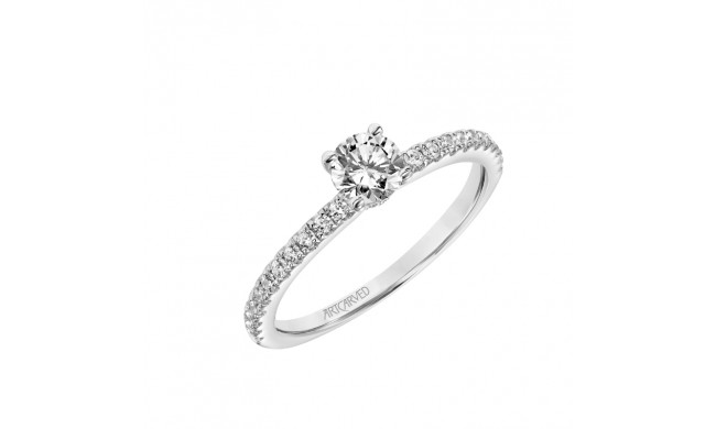 Artcarved Bridal Mounted Mined Live Center Classic One Love Engagement Ring Sybil 14K White Gold - 31-V544BRW-E.00